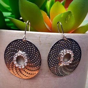 Cool 1” Silver Circle Dangle earrings
